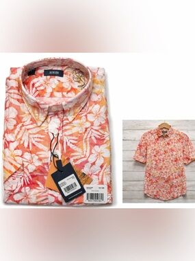 Benson Tropical Hawaiian Button Up Shirt Men’s S NWT Floral Short Sleeve